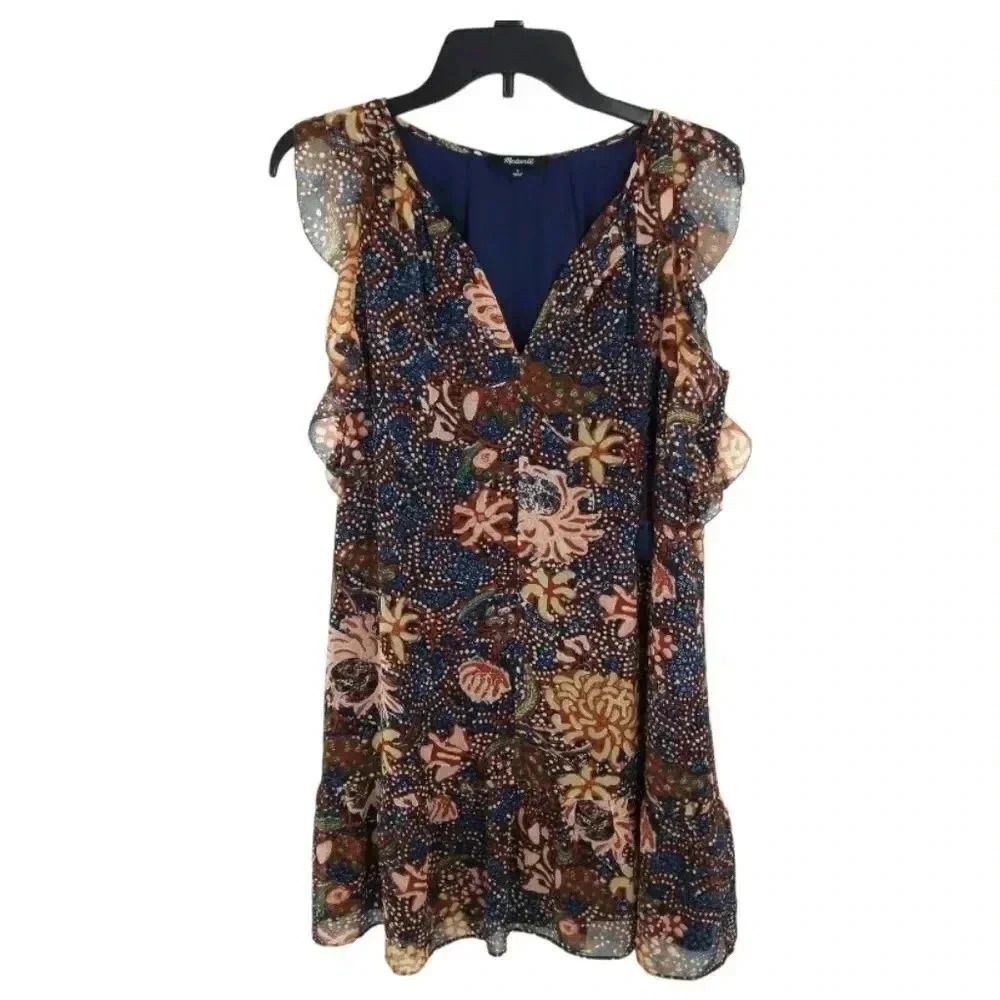 {Madewell} Sea Floral Lily Ruffle Dress Size Small - Picture 4 of 15